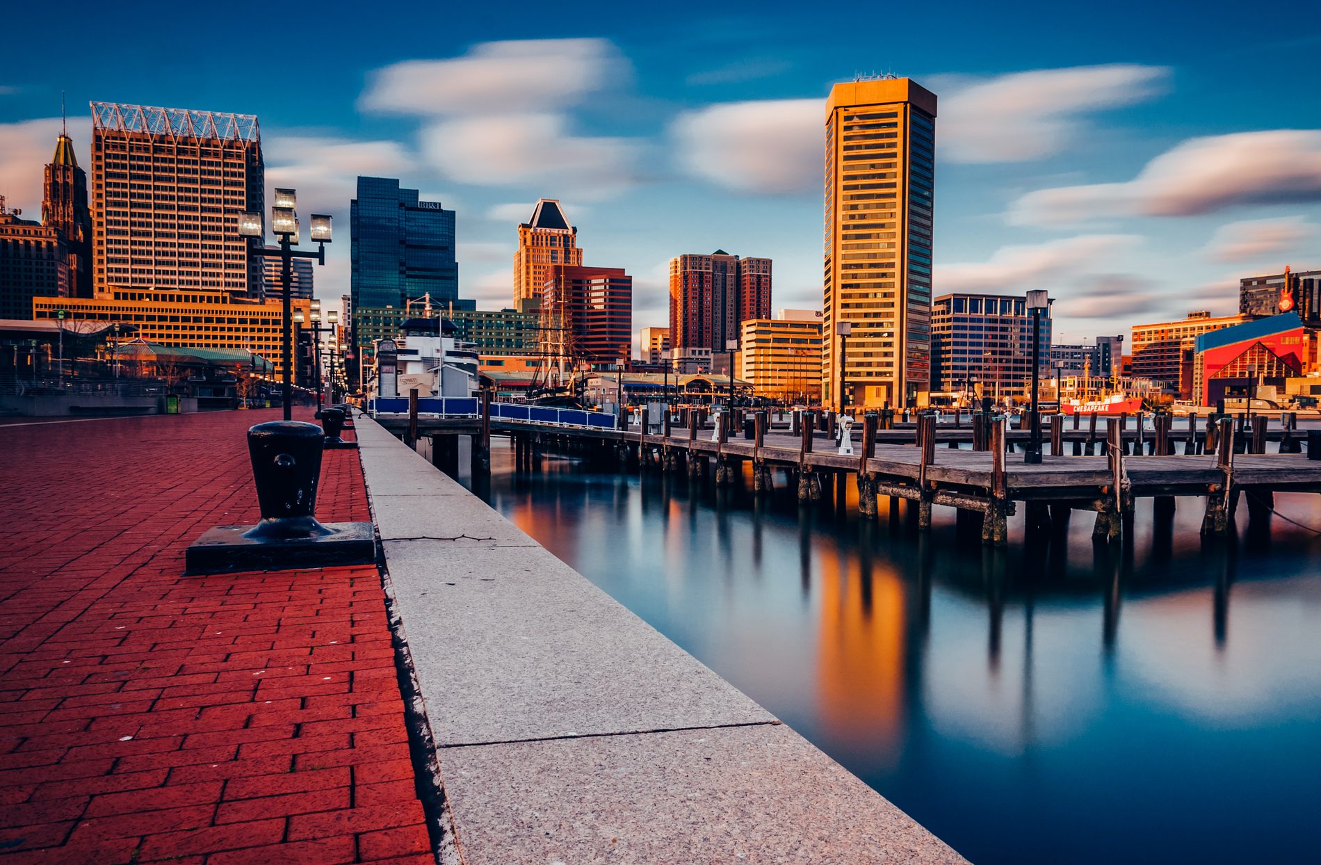 Baltimore skyline at dusk